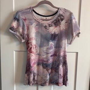 Pilcro Floral Mesh T-Shirt NWOT Size Small